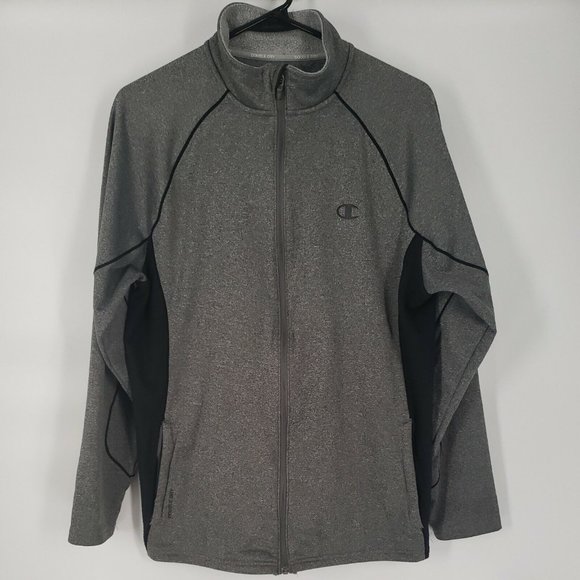 Champion Double Dry Powertrain Jacket Track Zip Long Sleeve Gray Size M - Picture 1 of 6